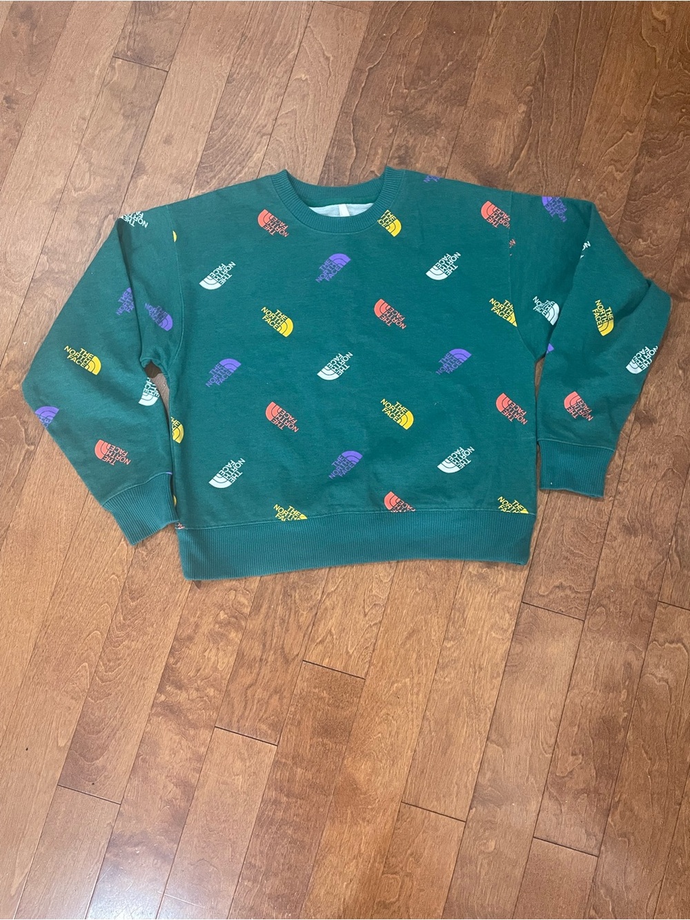 The North Face Women’s Green Logo-Print Crewneck Sweatshirt